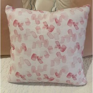 Throw pillow, new and not used, pink and white